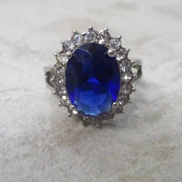 Blue Sapphire Cocktail Ring 6.5 - Picture 11 of 16